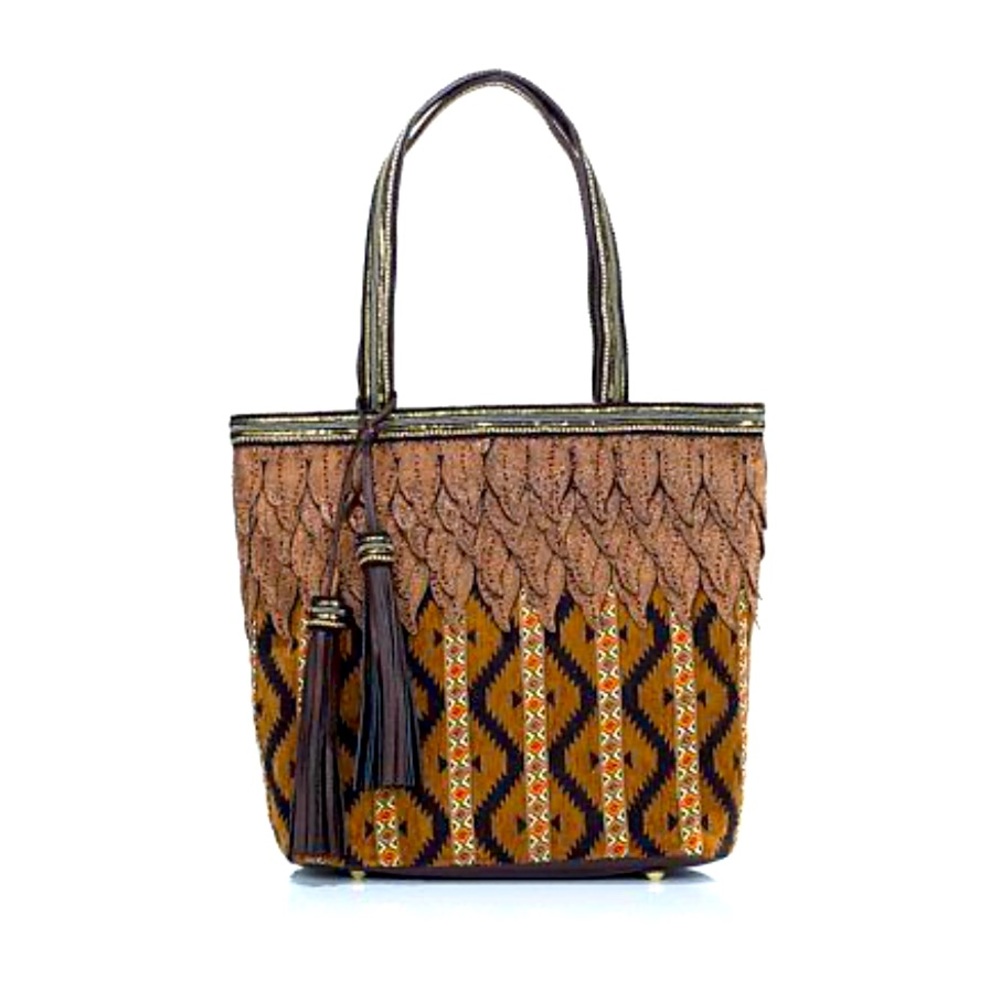 Sharif Couture
Beaded Tapestry
Tote with Leather Trim
